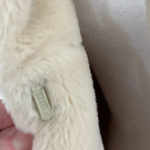 Vintage Dasco Faux fur cream mid length coat jacket mob wife fuzzy women’s small - Picture 6 of 14